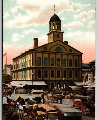Fanueil Hall Boston Massachusetts Horse Buggy Souvenir Unused Postcard • $4.99