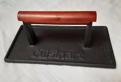 CUISINART Cast Iron Grill Press Bacon Press With Wood Handle Unused • $13.75