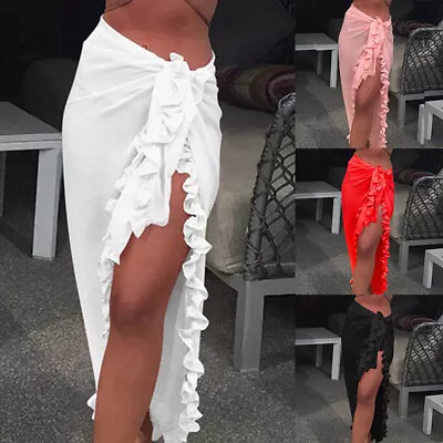 Women Dress Sarong Beach Bikini Swimwear Cover Up Long Scarf Wrap Swim Skirt • $3