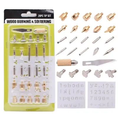 $13.09 • Buy 28Pcs Wood Burning Kit/Soldering Iron Carving Tip Pyrography Woodworking/Carving