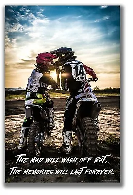 $11.95 • Buy Dirt Bike Love Couples Motocross Poster Art Print 11x17 Wall Decor Success