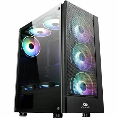 Fortrek Cruiser Mid Tower ATX Gaming Computer PC Case With 3 RGB Fans Black • $98.99