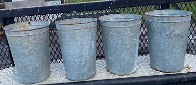 NICE Lot Of 4 OLD GALVANIZED Sap Buckets Maple Syrup • $19.25