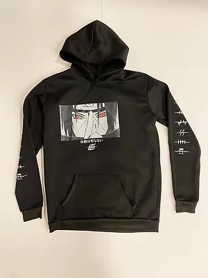 Naruto Itachi Akatsuki Symbol Hoodie Sweatshirt Black Hooded Jacket Men Size L • $16.95