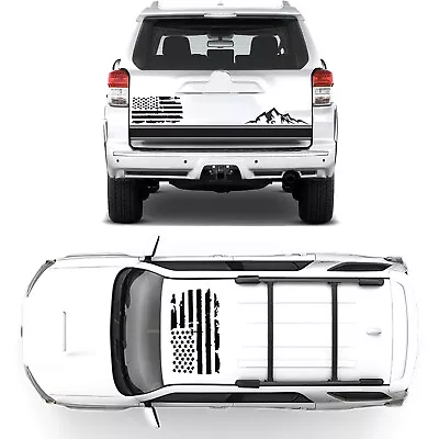 2pcs USA American Flag Patriotic Vinyl Decal Sticker SUV Truck Hood Roof Bumper • $19.50