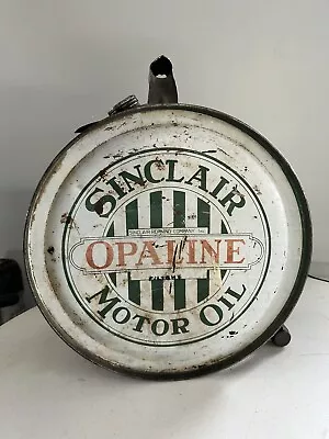 Vintage Original Opaline SINCLAIR MOTOR OIL  5 Gal Rocker Can Jail Bar Gas 1920s • $1200