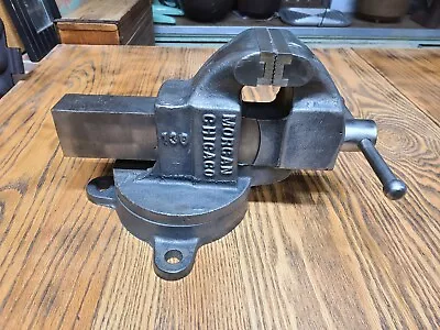 Vintage Morgan Chicago 130  3 In. Swivel Base Bench Vise American Made USA • $250