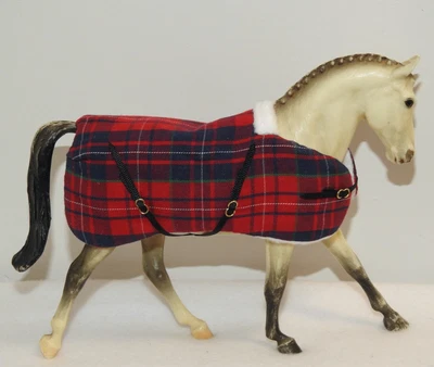 £12.50 • Buy Handmade Rug Blanket Red Checked 1:12 Classic Breyer Toy Horse Pony NOT Incl.