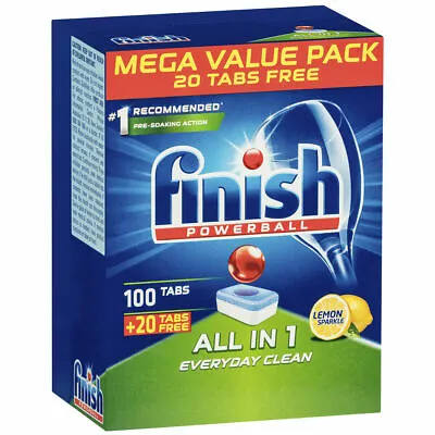 $45.88 • Buy Finish Powerball All In 1 Everyday Dishwashing Tablet Lemon Sparkle ✅120 Tablets