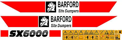 Barford Sx6000 Dumper Decals • $120.24