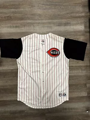 Vintage Majestic #44 A. Dunn Cincinnati Reds Jersey Pinstripe Size Large Men’s • $60