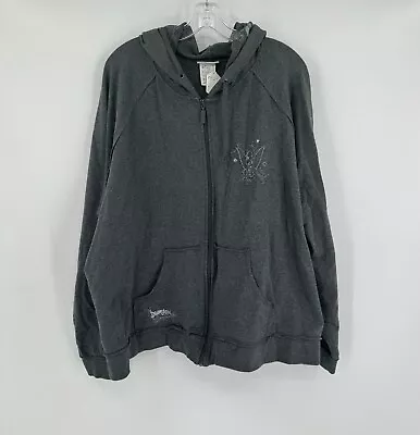 Disneyland Resort Womens Gray Tinkerbell Full Zip Up Hoodie Sweatshirt Sz 3X • $25