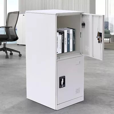 Metal Locker Storage Cabinet Steel Storage Locker For Office School Gym 2 Layers • $89.30