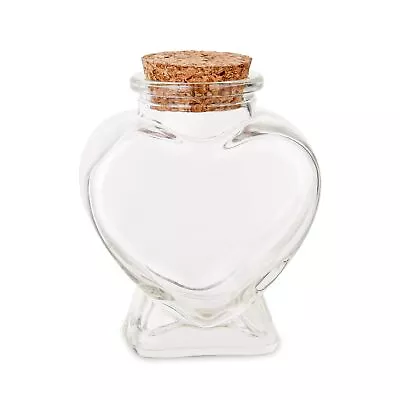 1pcs Empty Mini Glass Heartshaped Bottles With Cork Stoppers Decorative Glass Bo • $13.08