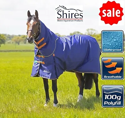 £81.89 • Buy LIGHT MEDIUM WEIGHT TURNOUT RUG 100G Fill Shires Highlander With Removable Neck