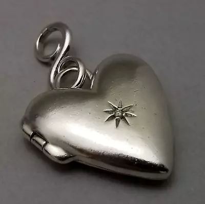 Hit Diamonds Solid Sterling Silver Heart Picture Photo Locket Pendant 925 - 6.5g • $49.77