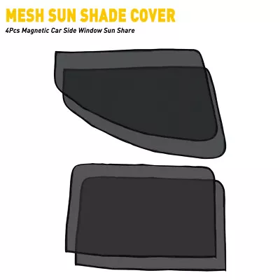 4X Car Magnetic Side Sun Window Cover Shade Mesh Shield UV Black Protection Dark • $12.99