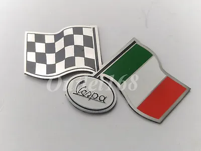 Piaggio Vespa Super Sprint GL Rally SS Italy Flag Emblem Badge Logo SelfAdhesive • $17.99