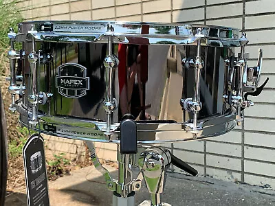 Mapex Armory Tomahawk Snare Drum 14x5.5  Steel / Black Mirror Chrome ARST4551CEB • $259