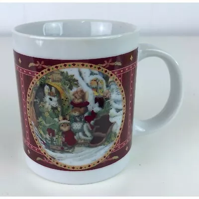 Vintage Victorian Christmas Rabbit Themed Ceramic Coffee Mug Cup • $19.99