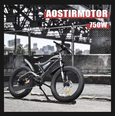 Ebike 26  750W 48V15A Electric Bike Mountain Bicycle Fat Tire All Terrain E-bike • $1099.98