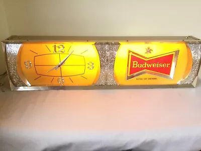 Vintage Budweiser Underwriters' Laboratories Lighted Clock Sign By Russel Kribs • $150