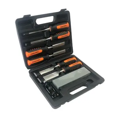 £24.99 • Buy ToolTronix 8 Pc Wood Carving Chisel Set Sharpening Stone Honing Guide Carpentry