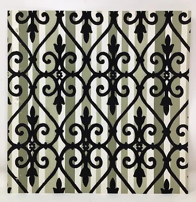 Vintage Wallpaper Sample Birge Show-Off Stripes Flocked Heavenly Gates 75434 • $7.20