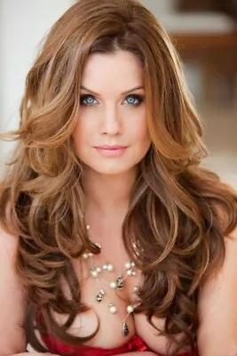 100% Human Hair New Women's Long Natural Light Brown Blond Wavy Full Wig 24 Inch • $15.98