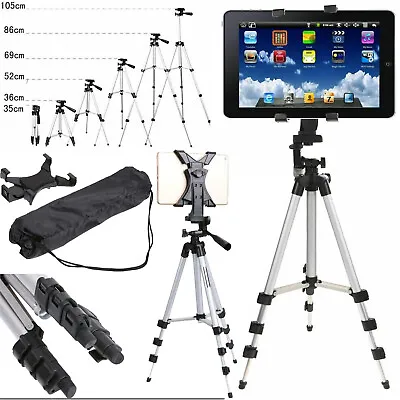 Universal Tripod Telescopic Tablet Camera Holder Stand For Apple Huawei Amazon • £14.99