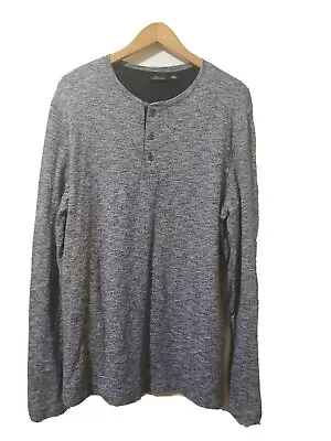 Marc Anthony Mens Pullover Casual Long Sleeve Shirt Size XXL Blue White Specks • $19.99