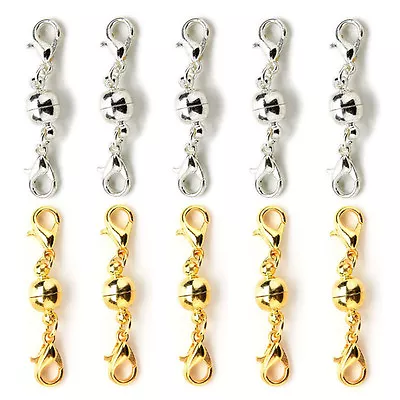 10Pcs Magnetic Clasps Strong Silver Gold Plated For Necklace Jewelry MakinH:da • £4.78