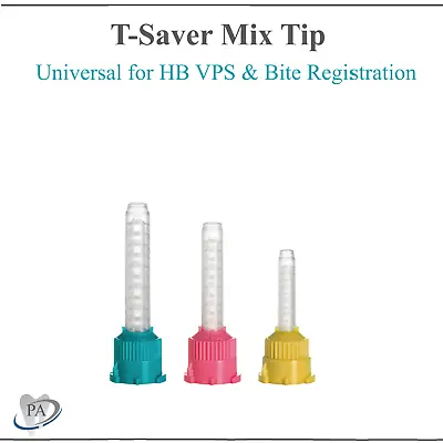 Dental Teal T-Saver Mix Tip 6.5mm. VPS Impression HP MIxing Tips Yelllow Short • $9.49