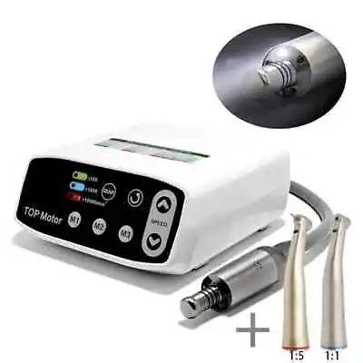 Dental Electric Motor Sanding Dental Handpiece 1:1and1:5 Light Contra Angle Wsx • $499.16