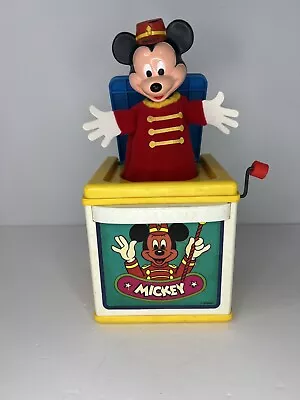 Mattel Disney Mickey Mouse Jack-in-the-Box Working 1987 VINTAGE • $26.99