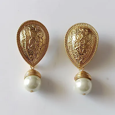 New Zara Faux Pearl Drop Earrings Gift Vintage Women Party Show Holiday Jewelry • $7.99