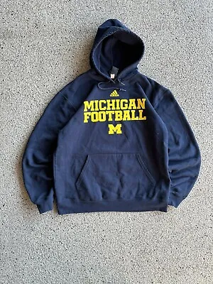 Vintage 2000’s Adidas University ￼of Michigan College Hoodie Sweatshirt Navy XL • $34.99