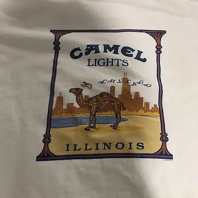 $56 • Buy VINTAGE CAMEL LIGHTS CIGARETTES T-SHIRT X-LARGE (Illinois) Sz XL