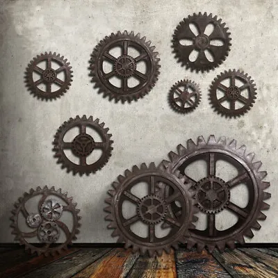 Vintage Wood Wheel Gear Retro Design Ornaments Steampunk Bar Pub Wall Decor  • $14.99