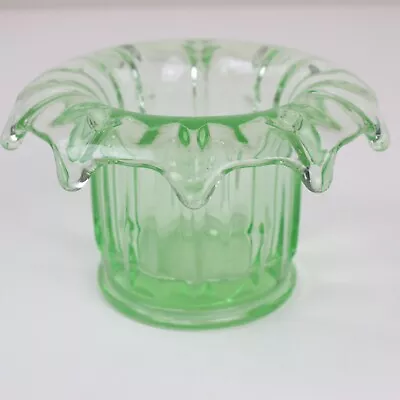 Art Deco 1920s-30s Uranium Green Glass Lily Vase 7.5 Cm High • $76.50