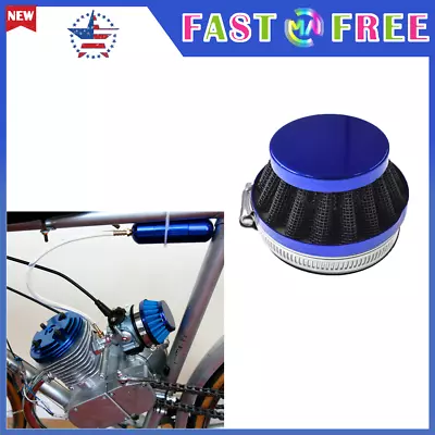 Blue Air Filter High Performance Round 49cc 80cc Gas Motorized Bicycle Bike • $6.99