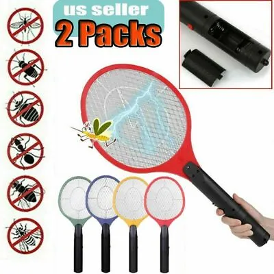 2X Electric High-voltage Electric Fly Swatter Mosquito Racket Bug Zapper Killer • $10.69