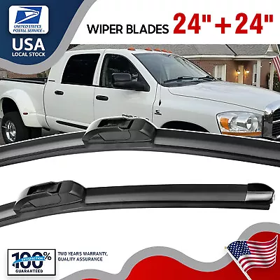 Fit For MAZDA MPV 2000-2006 24 &24  Beam Front Windshield Wiper Blades J-Hook • $12.99