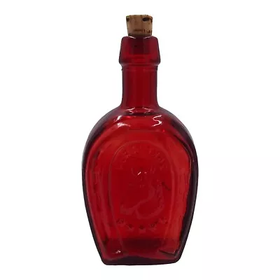 Wheaton Ruby Red Glass Bottle Horseshoe Bitters New Jersey • $9.99