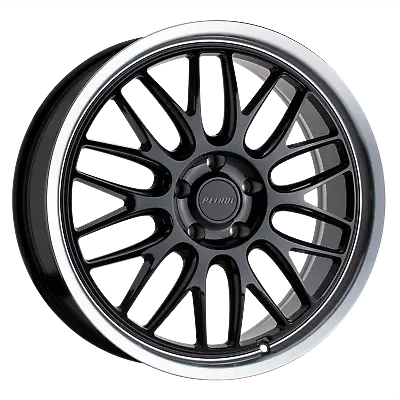 17x8 Petrol P4C GLOSS BLACK W/ MACHINED CUT LIP Wheel 5x108 (40mm) • $191.90