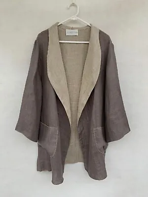 Womens J Generation JG Collection Linen Open Cardigan Blouse Jacket One Size 16 • $69