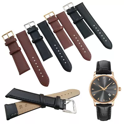 Mens Womens Genuine Leather Watch Band Wristwatch Strap Buckle 8mm-24mm • $1.95