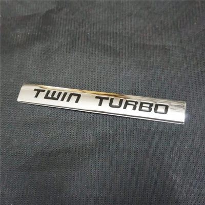 $9.99 • Buy 1x Chrome Black TWIN TURBO Metal Decal Emblem Sticker Badge 3D Premium Engine V6