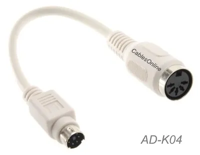 Din-5 Female To Mini-Din 6-Pin Male AT To PS/2 Keyboard Adapter W/6-inch Cable • $8.98