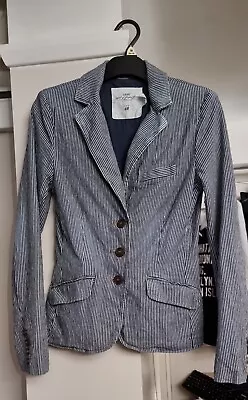 (2)  H&M Size Eur 34 Zebra Two Fake Pockets Button Up Women/Girls Blazer • £11.99